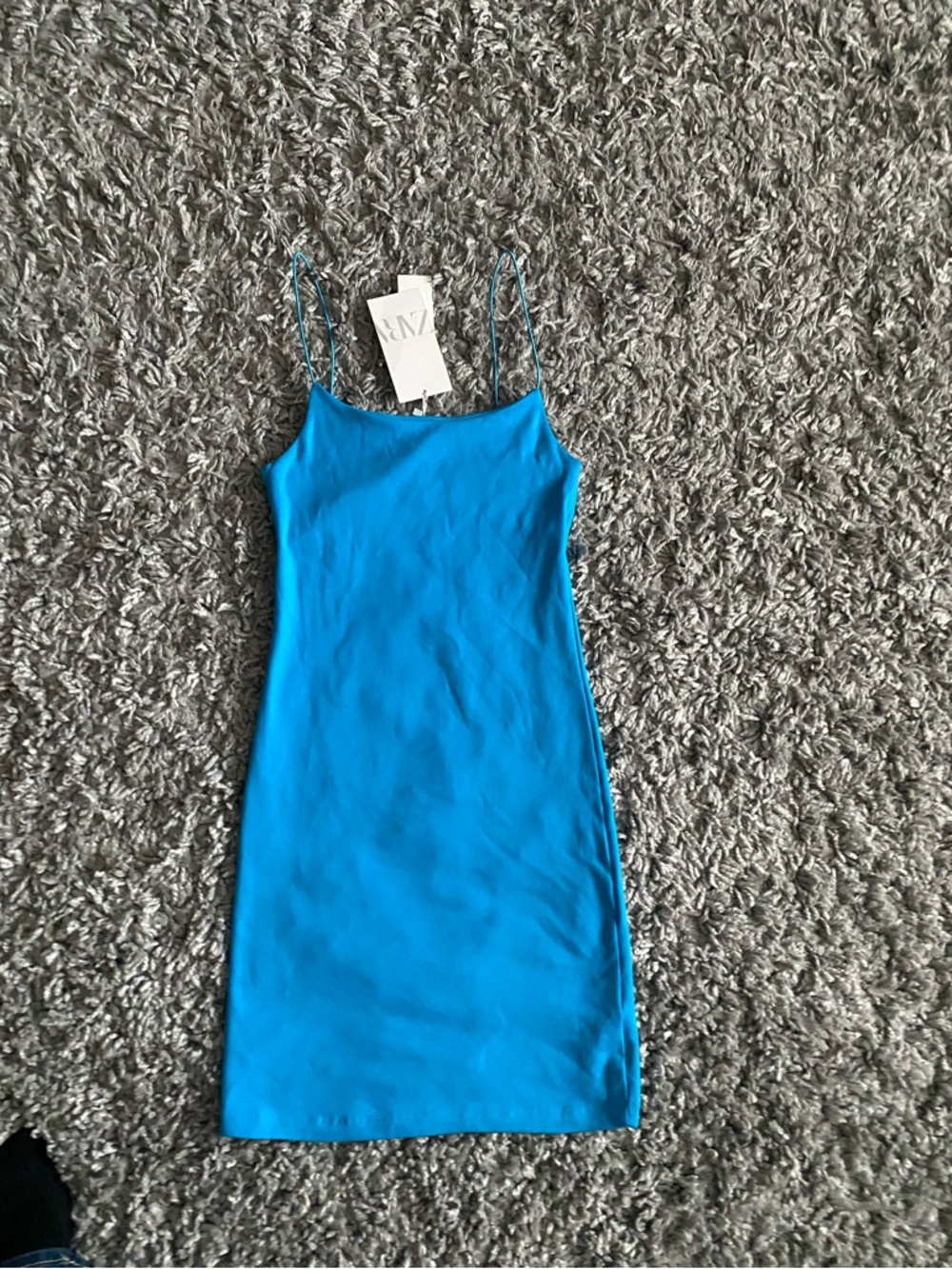 Zara Bright Blue Spaghetti Strap Slip Dress NWT